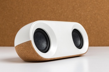 Logo trade promotional giveaways image of: Oregon RCS recycled plastic and cork 10W speaker