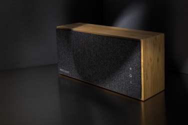 Logo trade corporate gifts picture of: Wynn 20W bamboo wireless speaker