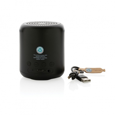 Logo trade business gifts image of: RCS certified recycled plastic 5W Wireless speaker