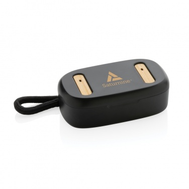 Logo trade promotional merchandise picture of: RCS recycled plastic & bamboo TWS earbuds