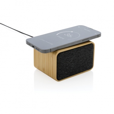 Logo trade corporate gift photo of: RCS Rplastic 3W speaker with bamboo 5W wireless