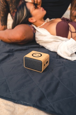Logo trade promotional gifts image of: RCS Rplastic 3W speaker with bamboo 5W wireless