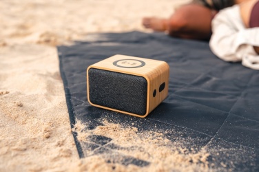 Logotrade promotional items photo of: RCS Rplastic 3W speaker with bamboo 5W wireless