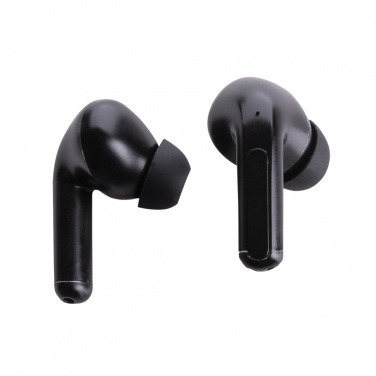 Logotrade advertising product picture of: Skywave RCS recycled plastic solar earbuds