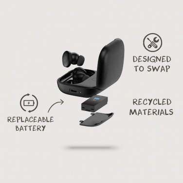 Logo trade promotional merchandise picture of: Lakewood RCS recycled and repairable wireless earbuds