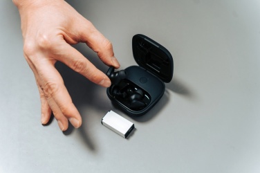 Logo trade promotional giveaway photo of: Lakewood RCS recycled and repairable wireless earbuds