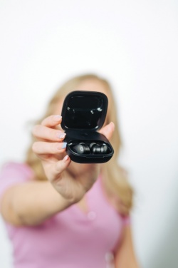 Logotrade promotional item image of: Lakewood RCS recycled and repairable wireless earbuds