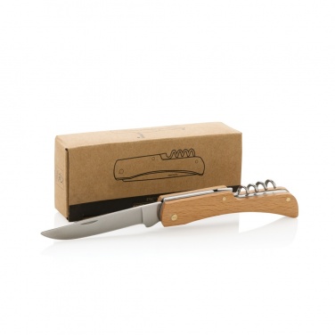 Logo trade advertising products image of: Wooden knife with bottle opener