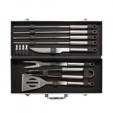 Logo trade business gift photo of: 12 pcs barbecue set in aluminium box