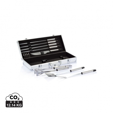 Logo trade corporate gifts image of: 12 pcs barbecue set in aluminium box