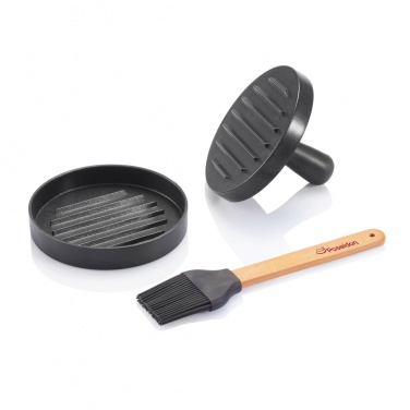 Logo trade advertising product photo of: BBQ set with hamburger press and brush