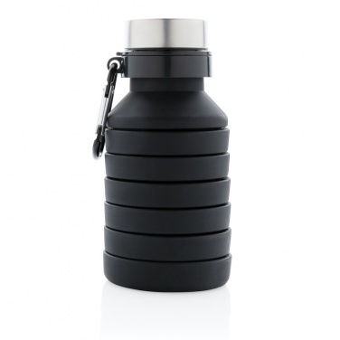 Logo trade promotional items picture of: Leakproof collapsible silicone bottle with lid