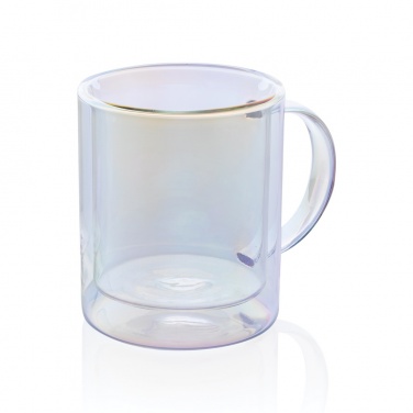 Logo trade promotional product photo of: Deluxe double wall electroplated glass mug