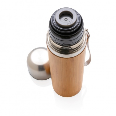 Logo trade corporate gifts picture of: Bamboo vacuum travel flask