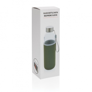 Logo trade promotional items image of: Glass bottle with neoprene sleeve