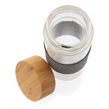 Logotrade corporate gifts photo of: Impact borosilicate glass bottle with bamboo lid