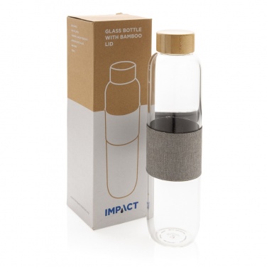 Logo trade corporate gifts picture of: Impact borosilicate glass bottle with bamboo lid