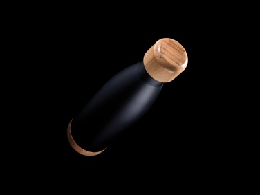 Logo trade advertising products picture of: Vacuum stainless steel bottle with bamboo lid and bottom