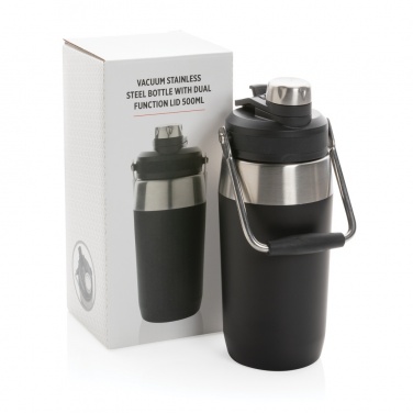 Logo trade promotional merchandise picture of: Vacuum stainless steel dual function lid bottle 500ml