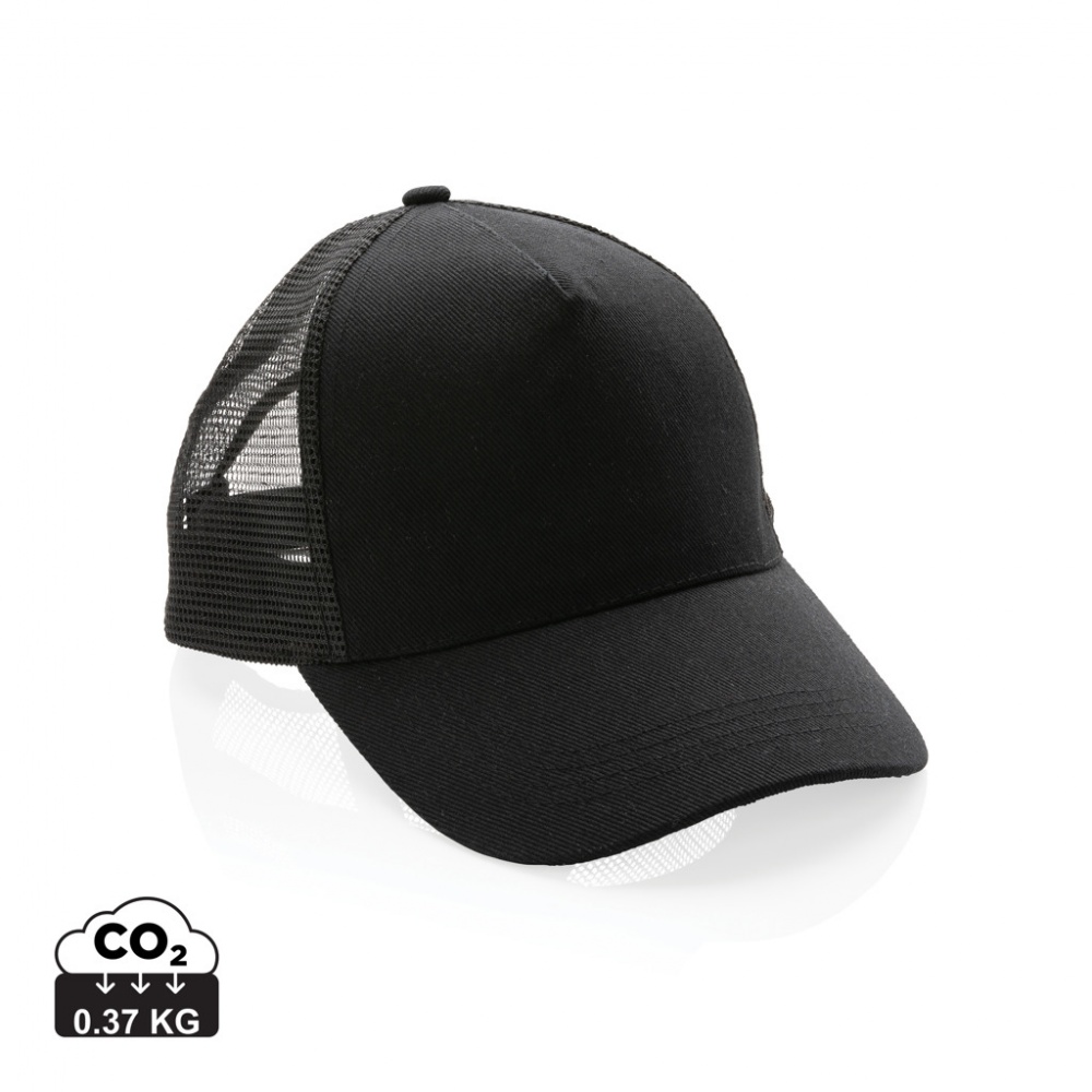 Logo trade business gift photo of: Impact AWARE™ Brushed rcotton 5 panel trucker cap 190gr