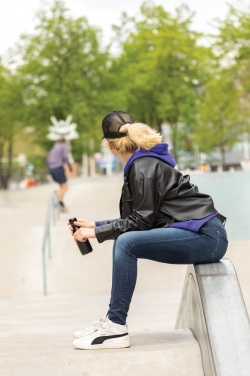 Logo trade promotional gifts image of: Impact AWARE™ Brushed rcotton 5 panel trucker cap 190gr