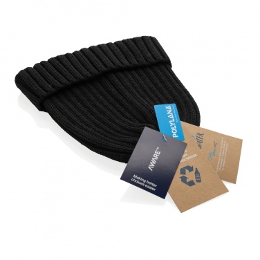 Logo trade promotional gift photo of: Kennedi AWARE™ Polylana® beanie with large rib
