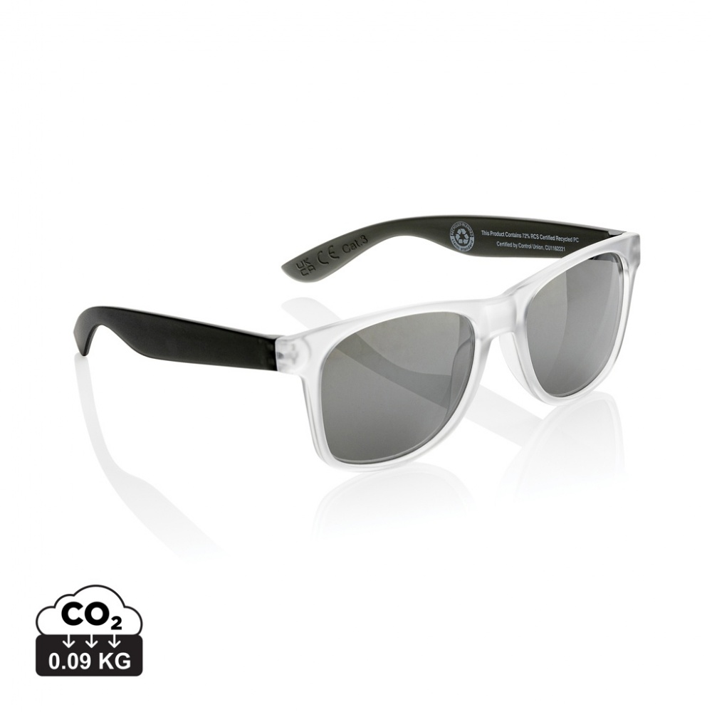 Logo trade promotional product photo of: Gleam RCS recycled PC mirror lens sunglasses