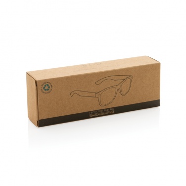 Logo trade promotional gift photo of: GRS recycled PC plastic sunglasses with cork