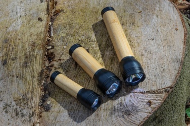 Logo trade promotional giveaway photo of: Lucid 1W RCS certified recycled plastic & bamboo torch