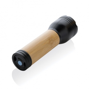 Logotrade business gift image of: Lucid 3W RCS certified recycled plastic & bamboo torch