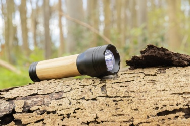 Logo trade corporate gifts picture of: Lucid 3W RCS certified recycled plastic & bamboo torch