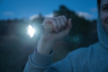 Logotrade promotional gifts photo of: Lucid 5W RCS certified recycled plastic & bamboo torch