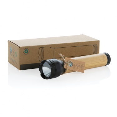 Logotrade corporate gift picture of: Lucid 5W RCS certified recycled plastic & bamboo torch