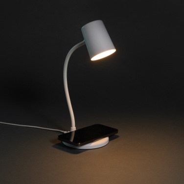 Logotrade business gifts photo of: Zenara RCS recycled plastic and cork 15W wireless desk lamp