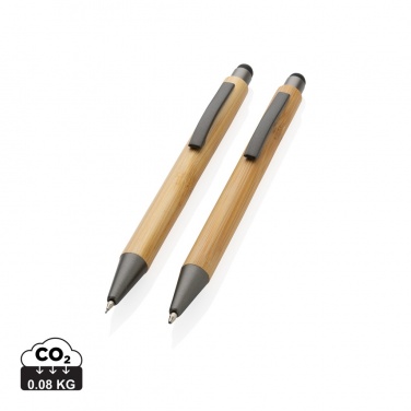 Logotrade promotional merchandise picture of: Bamboo modern pen set in box