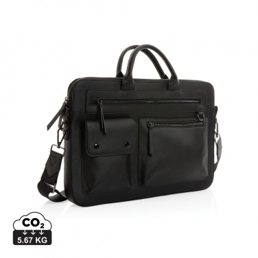 Logo trade promotional merchandise photo of: Swiss Peak GRS recycled PU 14 inch laptop bag