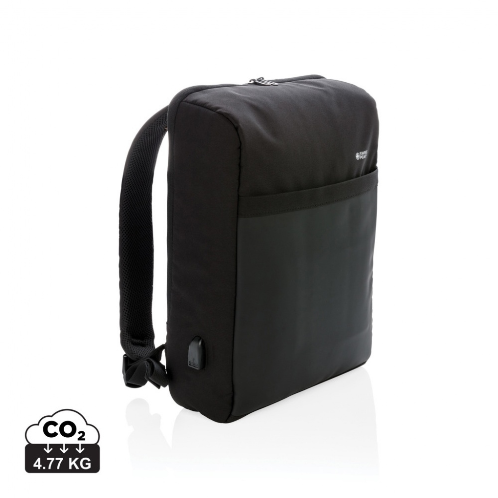 Logo trade corporate gifts picture of: Swiss Peak 15" anti-theft RFID & USB backpack PVC free