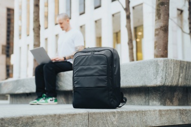 Logotrade promotional giveaway image of: Armond AWARE™ RPET 15.6 inch deluxe laptop backpack