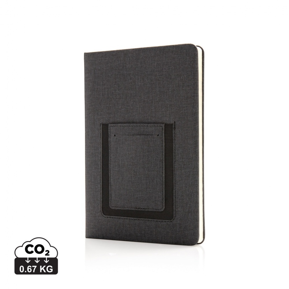 Logotrade promotional items photo of: Deluxe A5 Notebook with phone pocket