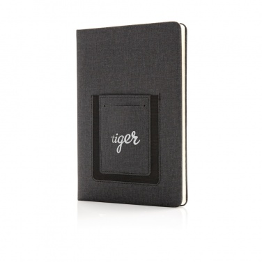 Logo trade business gift photo of: Deluxe A5 Notebook with phone pocket