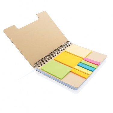 Logotrade promotional giveaways photo of: A5 Kraft spiral notebook with sticky notes