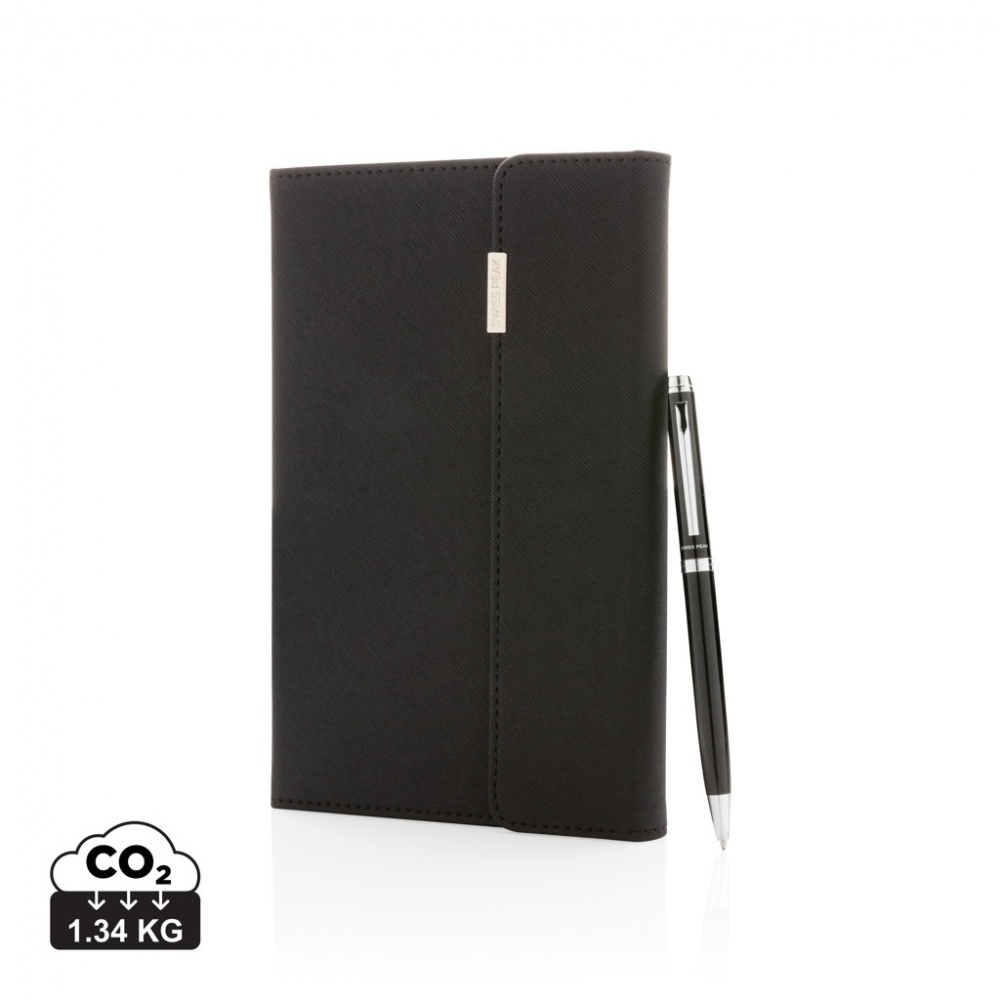 Logotrade corporate gift picture of: Swiss Peak deluxe A5 notebook and pen set