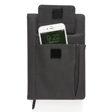 Logo trade promotional giveaways image of: Notebook with phone pocket