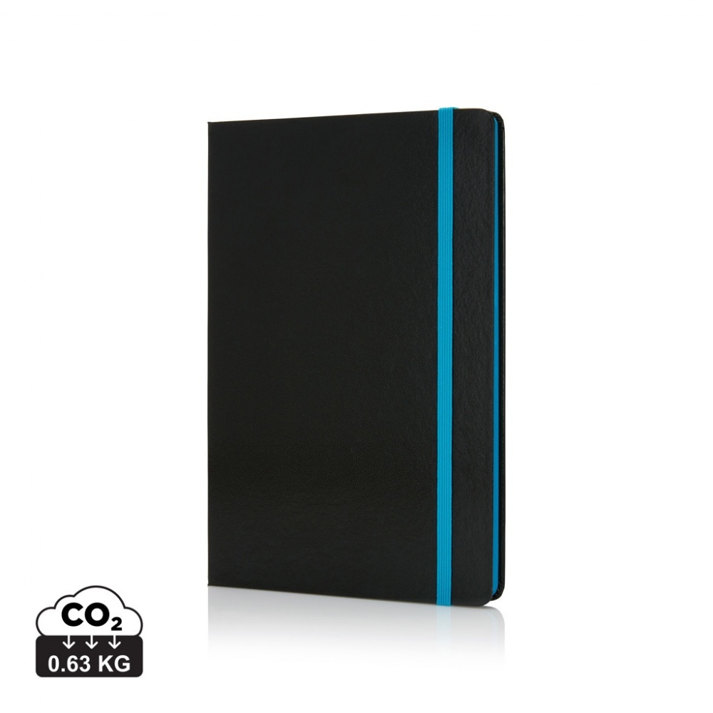 Logo trade corporate gift photo of: Deluxe hardcover A5 notebook with coloured side