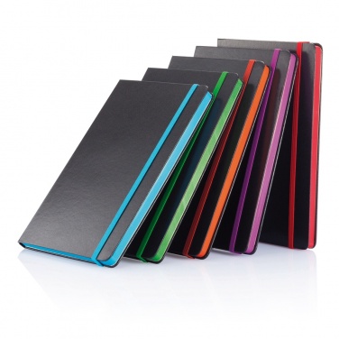 Logotrade promotional item picture of: Deluxe hardcover A5 notebook with coloured side