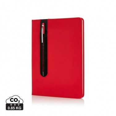 Logo trade advertising product photo of: Standard hardcover PU A5 notebook with stylus pen