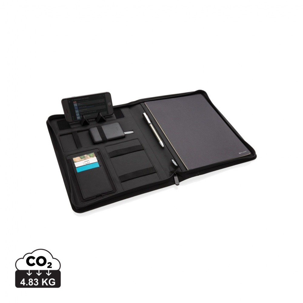 Logo trade advertising products picture of: Air 5W wireless charging portfolio A4 w/ 5000 mAh powerbank