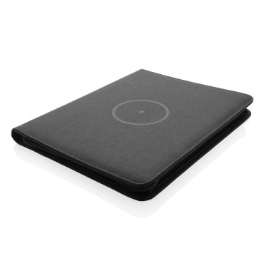 Logotrade promotional merchandise image of: Air 5W wireless charging portfolio A4 w/ 5000 mAh powerbank