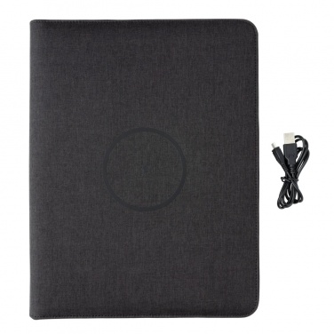 Logotrade corporate gifts photo of: Air 5W wireless charging portfolio A4 w/ 5000 mAh powerbank