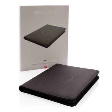 Logotrade advertising product image of: Air 5W wireless charging portfolio A4 w/ 5000 mAh powerbank